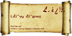 Lévy Ágnes névjegykártya
